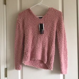 Pink Fuzzy Sweater w/ Hood